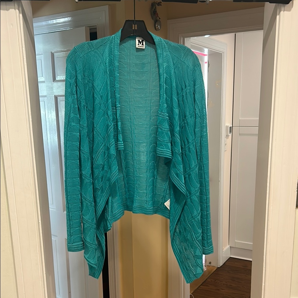 Missoni Teal Open-Front Cardigan